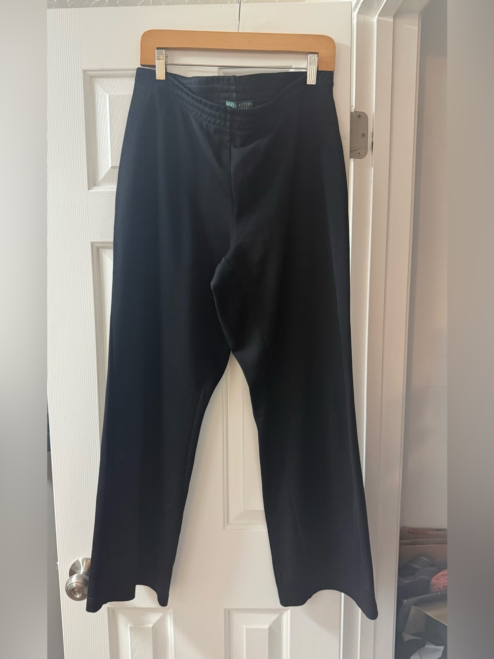 Vintage Lauren Active Ralph Lauren Black Pull On Wide Leg Pants Size L Lounge